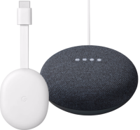 Google Chromecast 2K met Google TV + Google Nest Mini Zwart