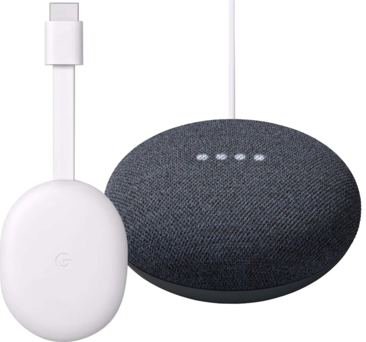 Google Chromecast 2K met Google TV + Google Nest Mini Zwart
