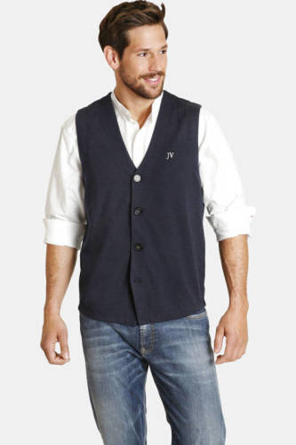 Jan Vanderstorm gilet Plus Size HOLMSTEIN donkerblauw