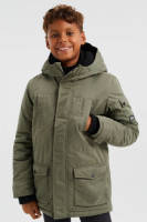 WE Fashion winterjas met tekst kaki