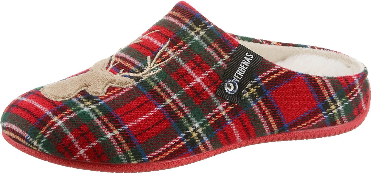 Verbenas Pantoffels YORK GALES XMAS DEER met eland-motief