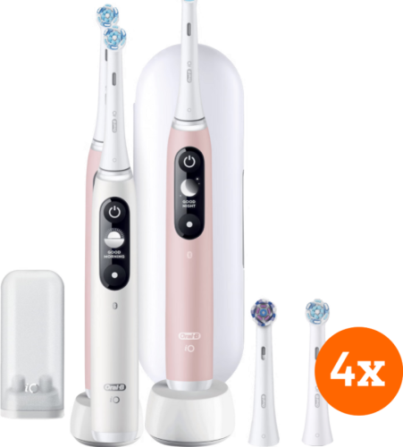 Oral-B iO 6n Lichtroze + iO Ultimate Clean opzetborstels (4 stuks)