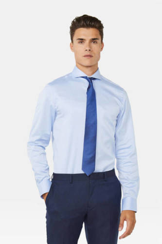 WE Fashion slim fit overhemd lichtblauw