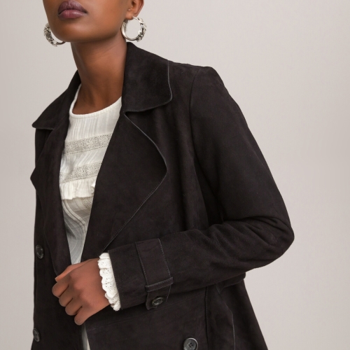 La Redoute Collections Lang trench vest in leer