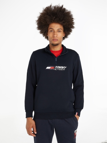 Tommy hilfiger Sweater met halve rits Essentiel