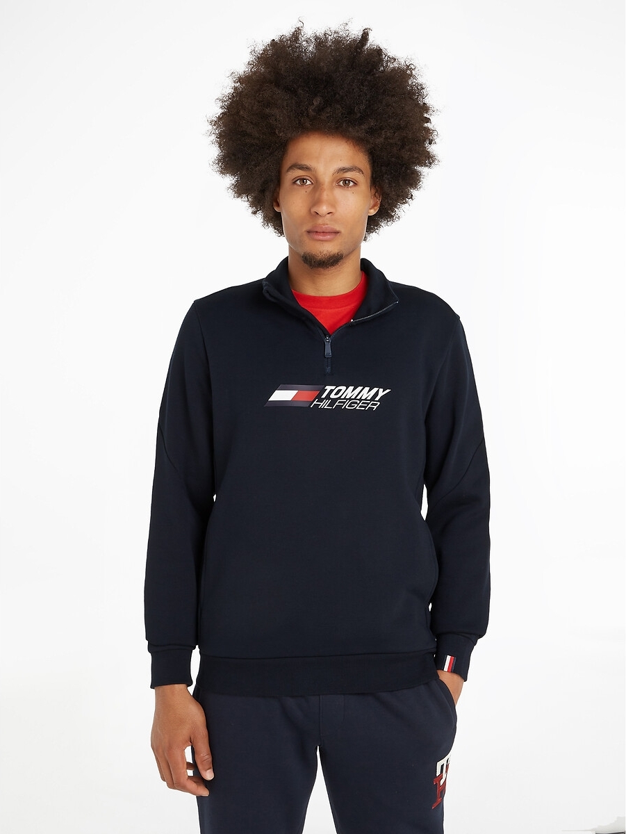 Tommy hilfiger Sweater met halve rits Essentiel