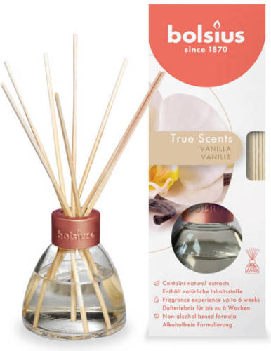 Bolsius geurstokjes True Scents - Vanille (45 ml)
