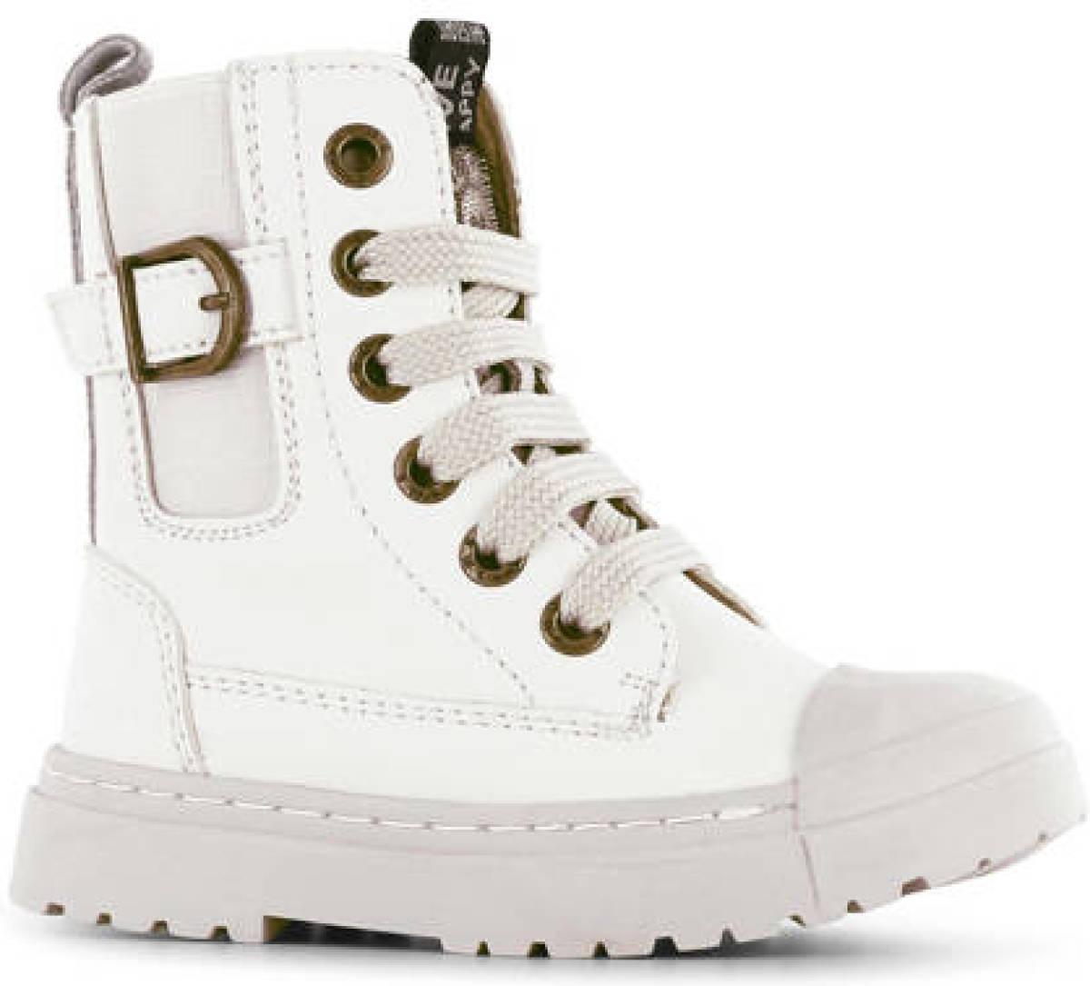 Shoesme SW22W030-D leren veterboots off white