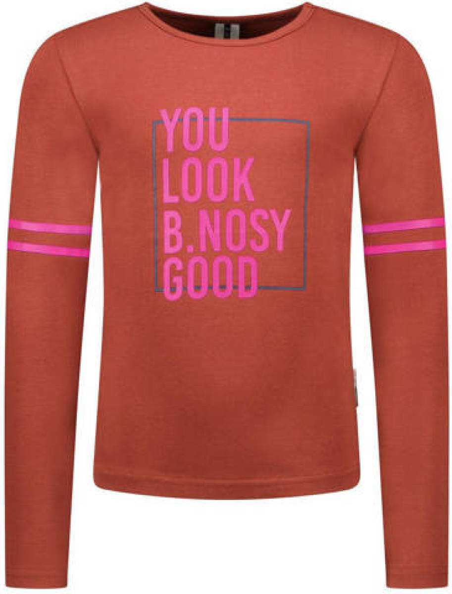 B.Nosy longsleeve met tekst brique