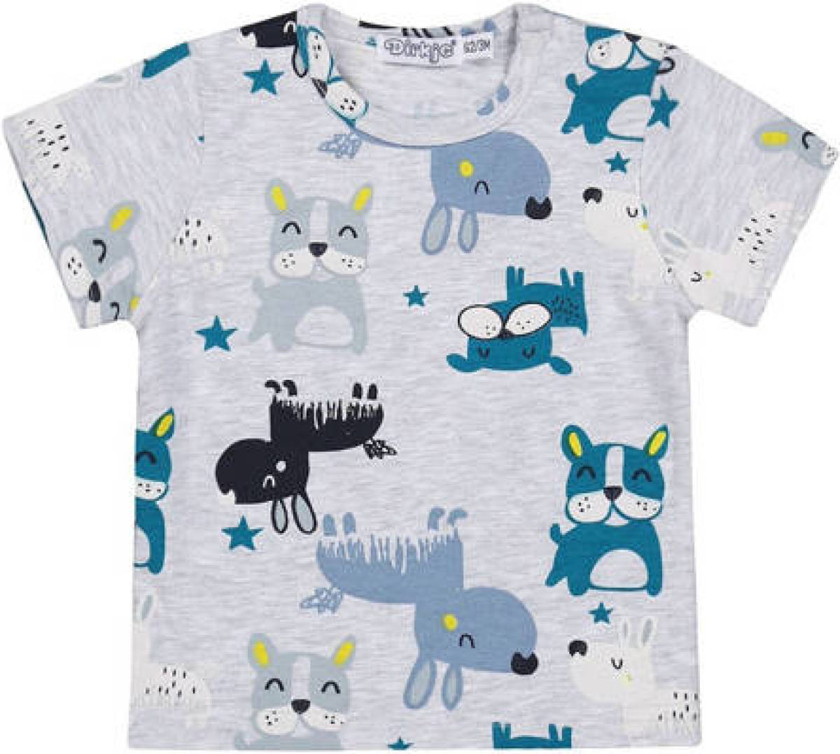 Dirkje baby T-shirt met all over print lichtgrijs