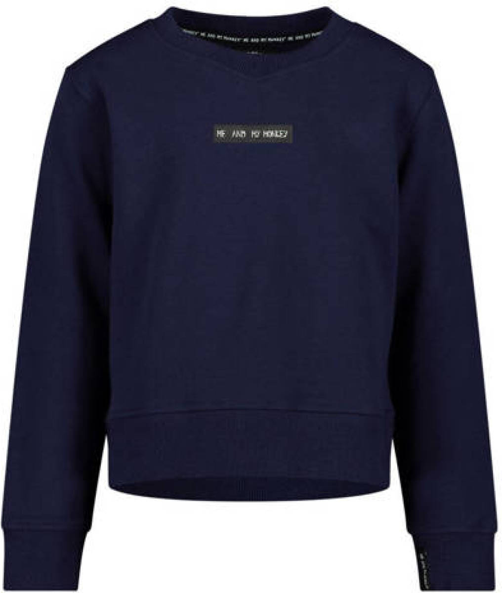Me & My Monkey sweater met tekst zwart