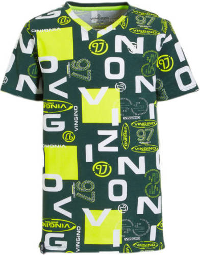 Vingino T-shirt met all over print groen/limegroen