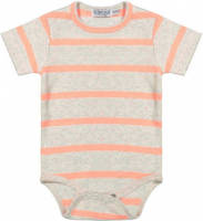 Dirkje romper met streep beige/zalm
