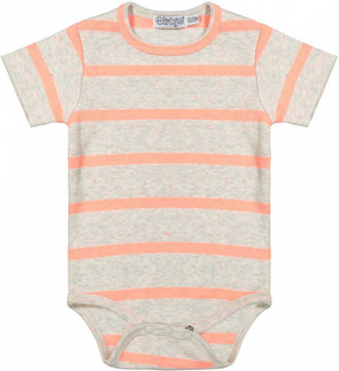 Dirkje romper met streep beige/zalm
