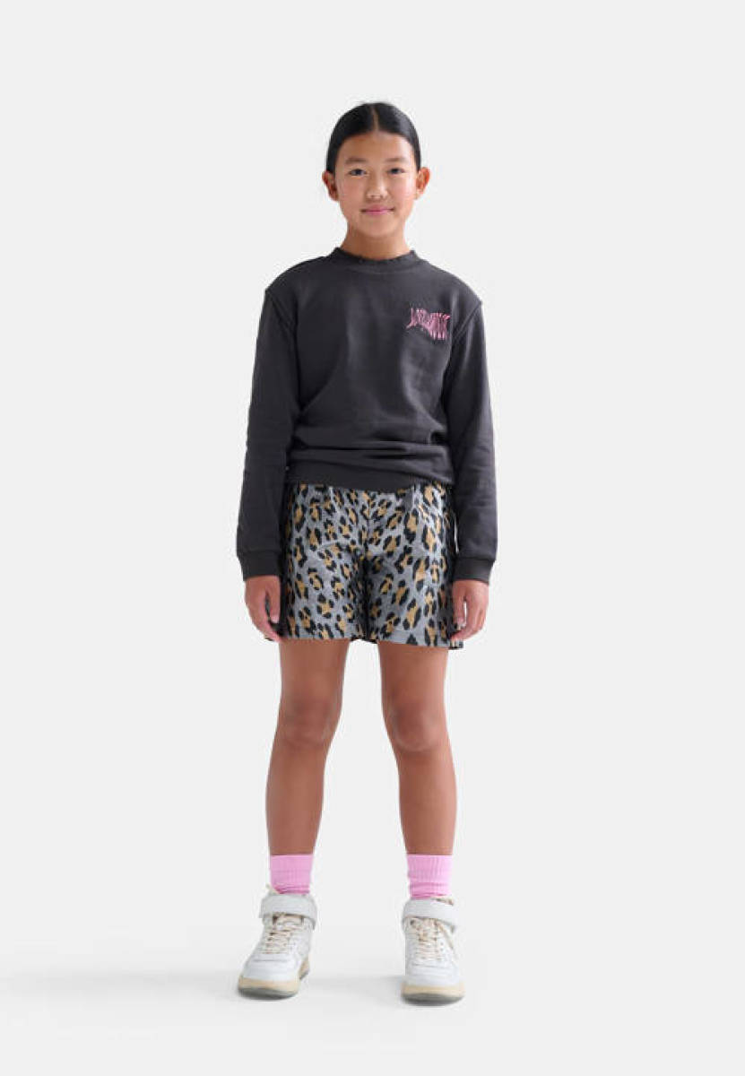 Shoeby Jill & Mitch sweater Amore met backprint antraciet