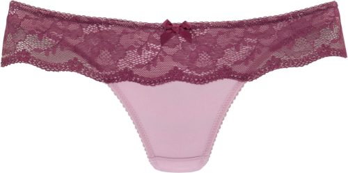 Lascana String met een brede band van gebloemde kant