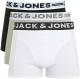 Jack & Jones JUNIOR boxershort - set van 3 zwart/wit/grijs melange