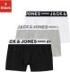 Jack & Jones JUNIOR boxershort - set van 3 zwart/wit/grijs melange