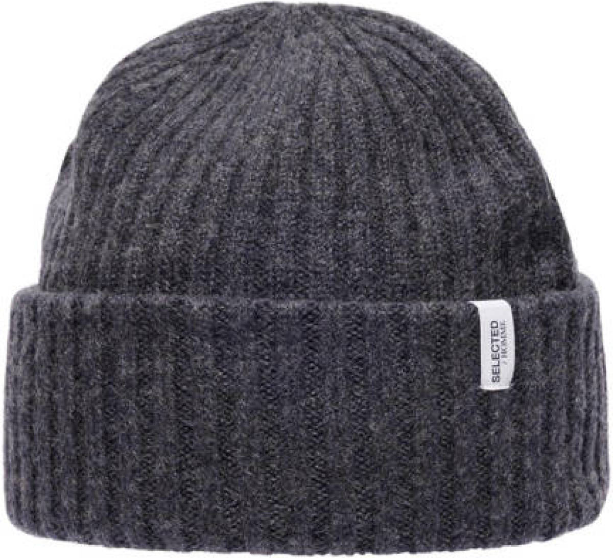 SELECTED HOMME wollen muts SLHMERINO antraciet