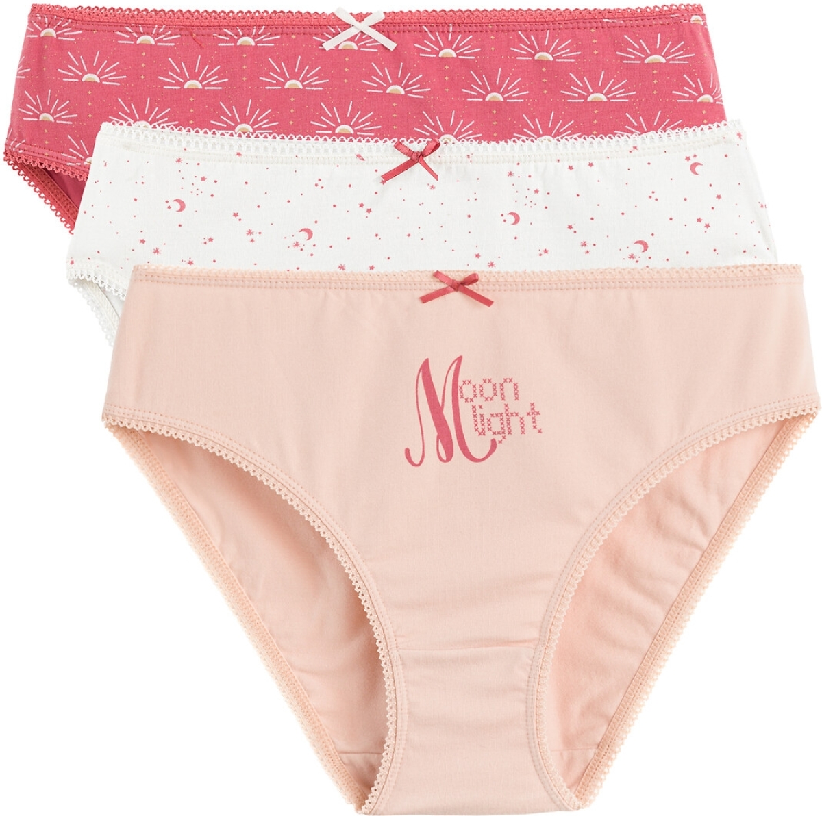 La Redoute Collections Set van 3 bedrukte slips in stretchkatoen