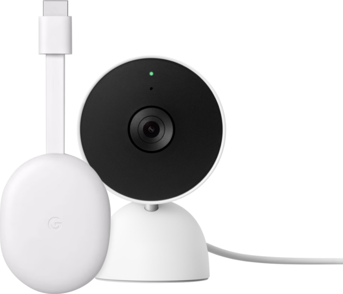 Google Chromecast HD met Google TV + Google Nest Cam Indoor