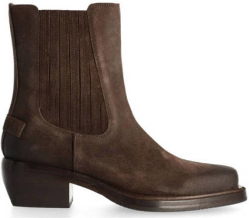 Shabbies Amsterdam suede enkellaars bruin