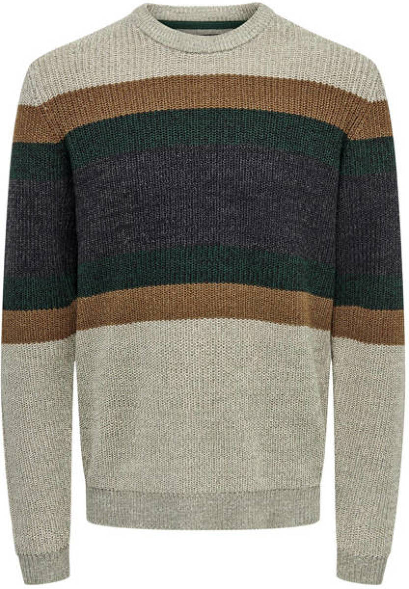 ONLY & SONS gestreepte trui ONSSAZLO vetiver