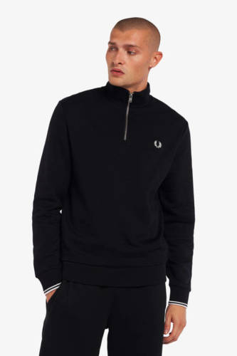 Fred Perry sweater met contrastbies black