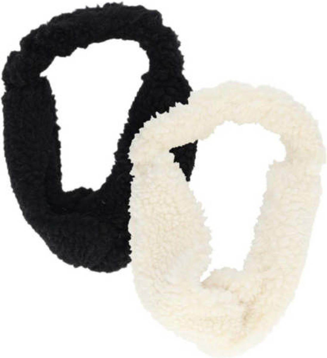 Sarlini teddy hoofdband - set van 2 zwart/ecru
