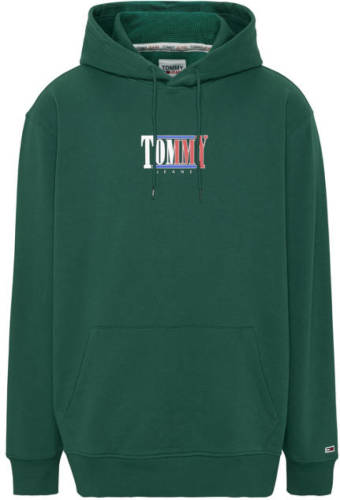 Tommy Jeans Big & Tall hoodie met logo dark turf green
