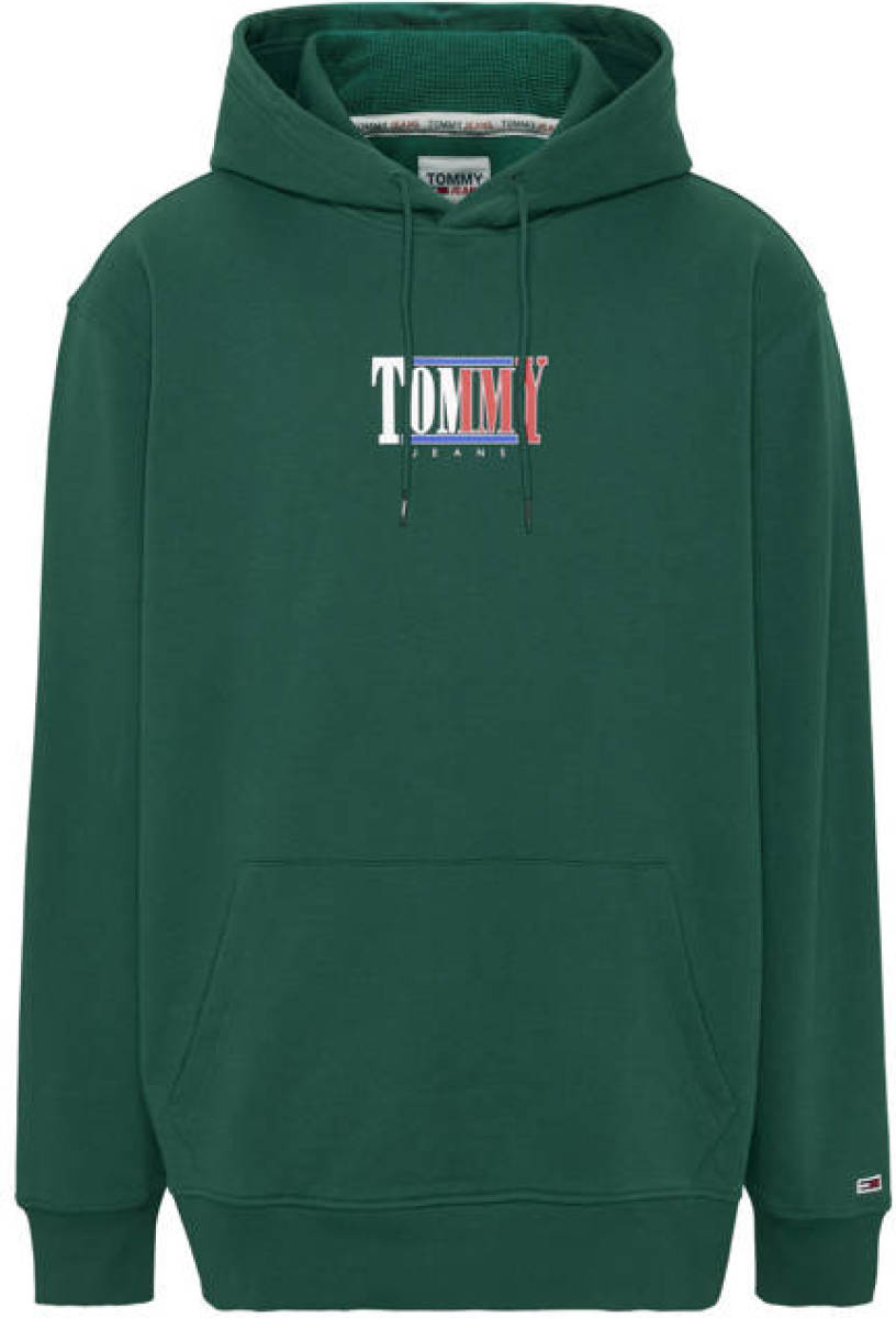 Tommy Jeans Big & Tall hoodie met logo dark turf green