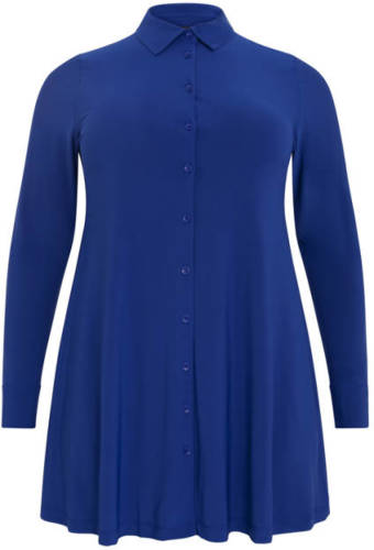 Yoek blouse DOLCE van travelstof blauw
