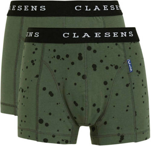 Claesen's boxershort - set van 2 groen/zwart