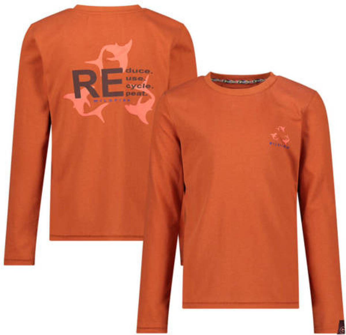 Wildfish longsleeve van biologisch katoen oranjebruin