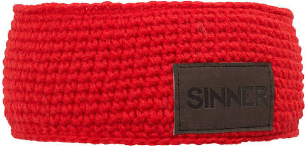 Sinner gebreide hoofdband rood