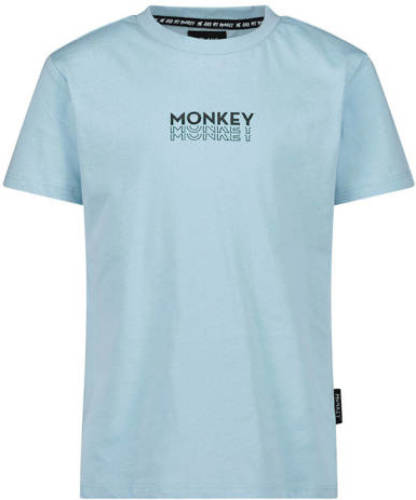 Me & My Monkey T-shirt Jimmy met logo lichtblauw