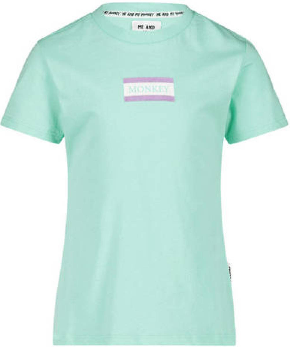 Me & My Monkey T-shirt June met logo mintgroen