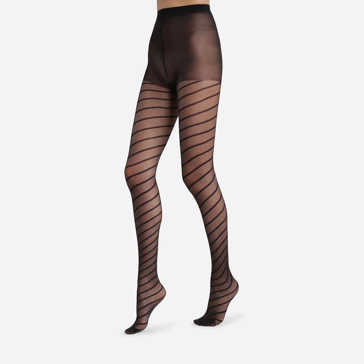 Dim Panty met diagonale strepen voile collectie Style