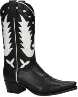 Sendra enkellaarzen zwart/wit