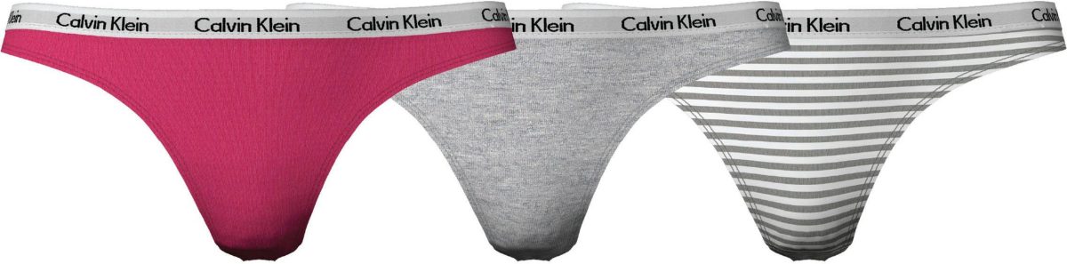 Calvin klein UNDERWEAR string (set van 3) roze/grijs