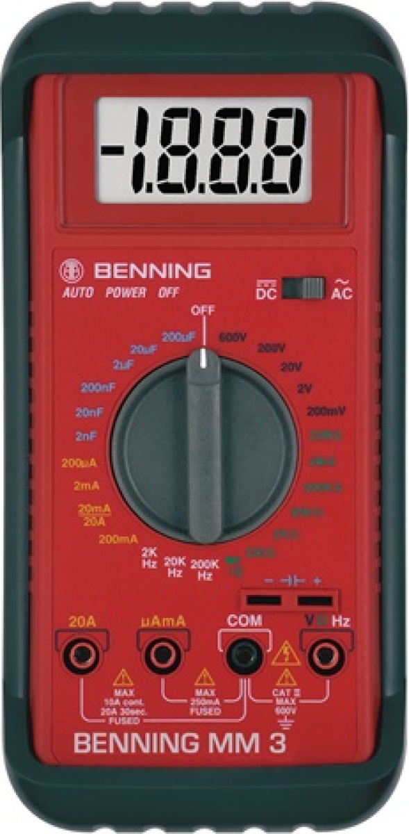 Benning Multimeter | 0,1 mV-600 V AC/DC | RMS | 1 stuk - 044029