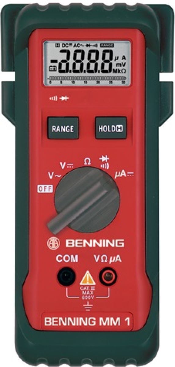 Benning Multimeter | 0,1 mV-600 V AC, 0,1 mV-600 V DC | RMS | 1 stuk - 044027