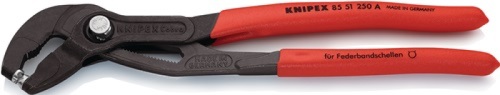 Knipex Veerbandklemtang | tot. lengte 250 mm capaciteit max. 70 mm | instellingen 19 | kunststof mantel | 1 stuk - 85 51 250 AF