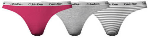 Calvin klein UNDERWEAR string (set van 3) roze/grijs
