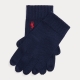 Ralph Lauren gebreide handschoenen met logo donkerblauw