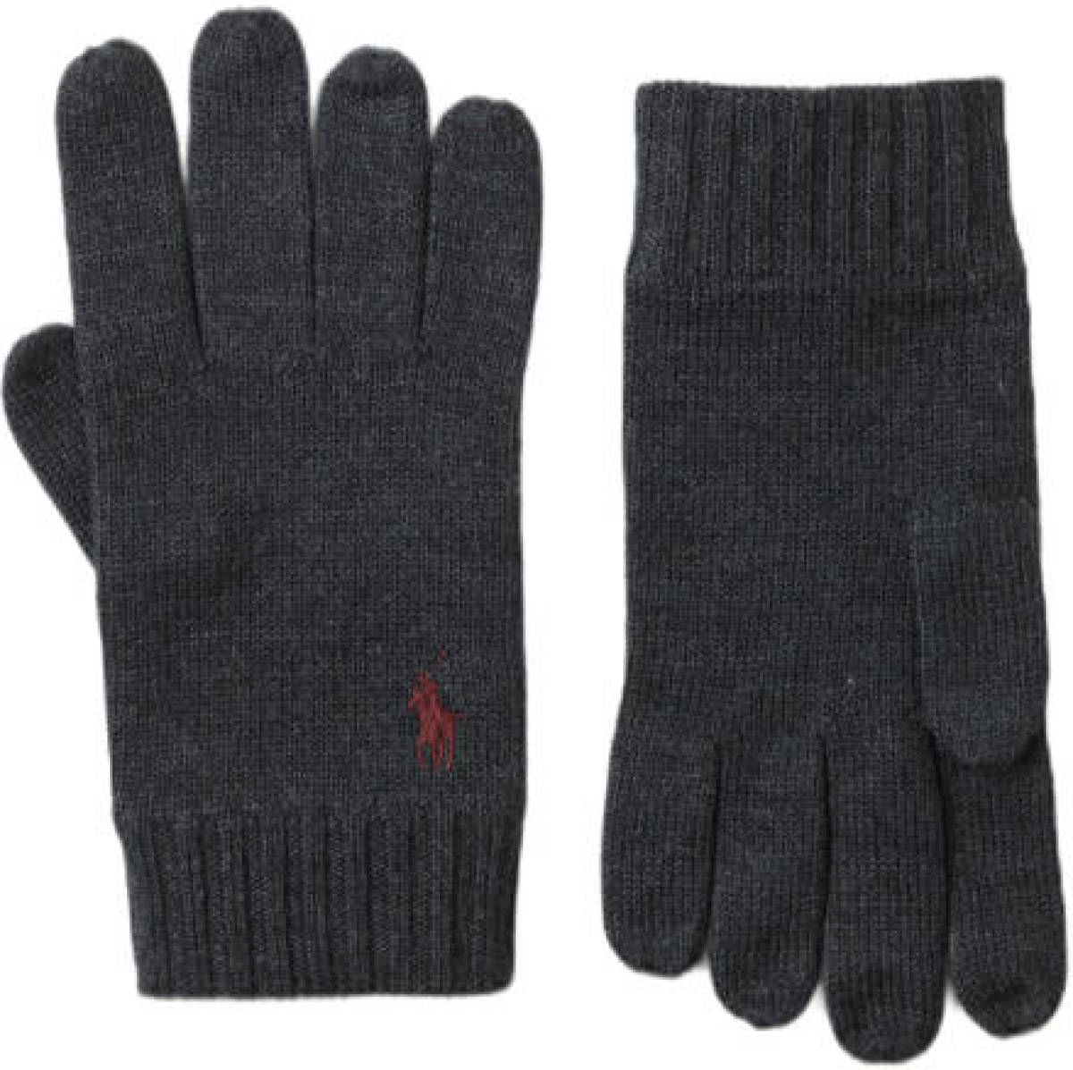 Ralph Lauren gebreide handschoenen met logo antraciet