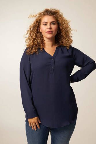 Miss Etam Plus top Lara donkerblauw
