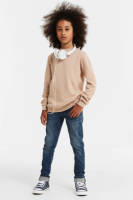 anytime gebreide trui met textuur beige