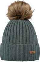 Barts muts Augusti met pompon olijfgroen