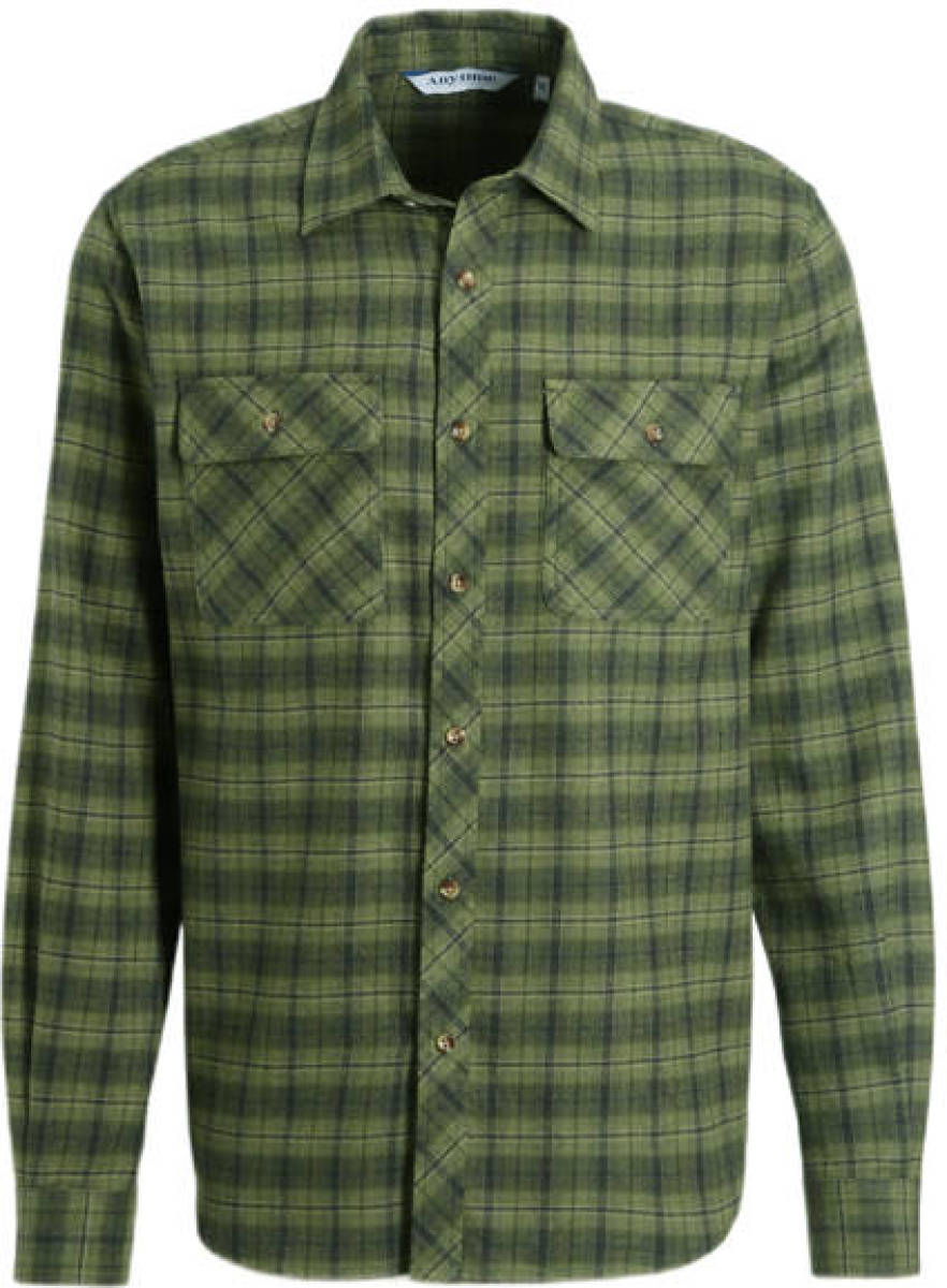 anytime geruite overhemd khaki/zwart